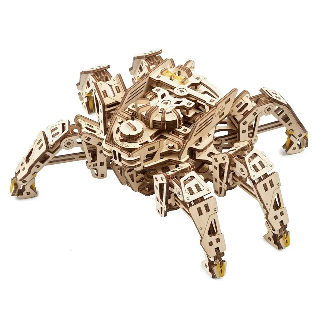NEW Ugears Hexapod Wooden 3D Puzzle Walking Robot Model Kits Spider Gift Real wa